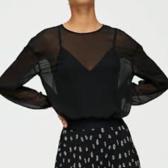 Aritzia Wilfred Bodysuit Blouse in Black - Picture 3 of 3